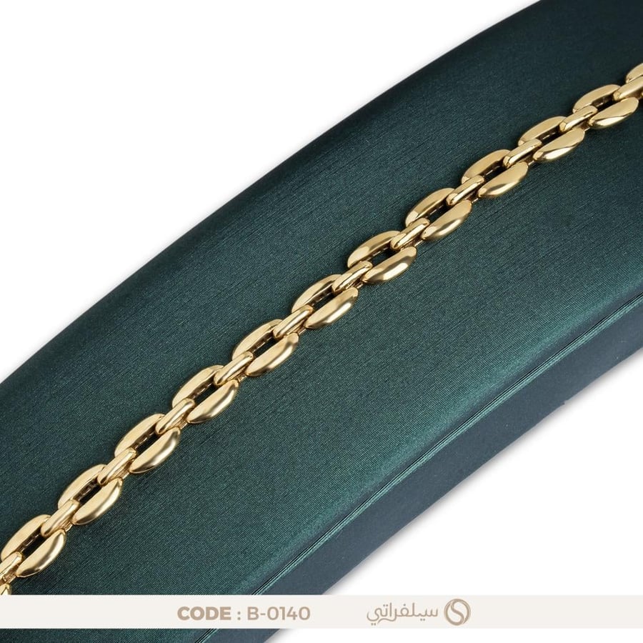 سوار حلقات فضة عيار 925 نسائي، مطلي بالروديوم والذهب (B-0140)