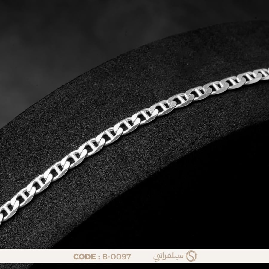 سوار فضة رجالي كوبان عيار 925 مطلي روديوم (B-0097)