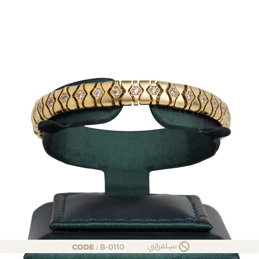 سوار فضه عيار 925 مطلي روديوم وماء الذهب(B-0110)