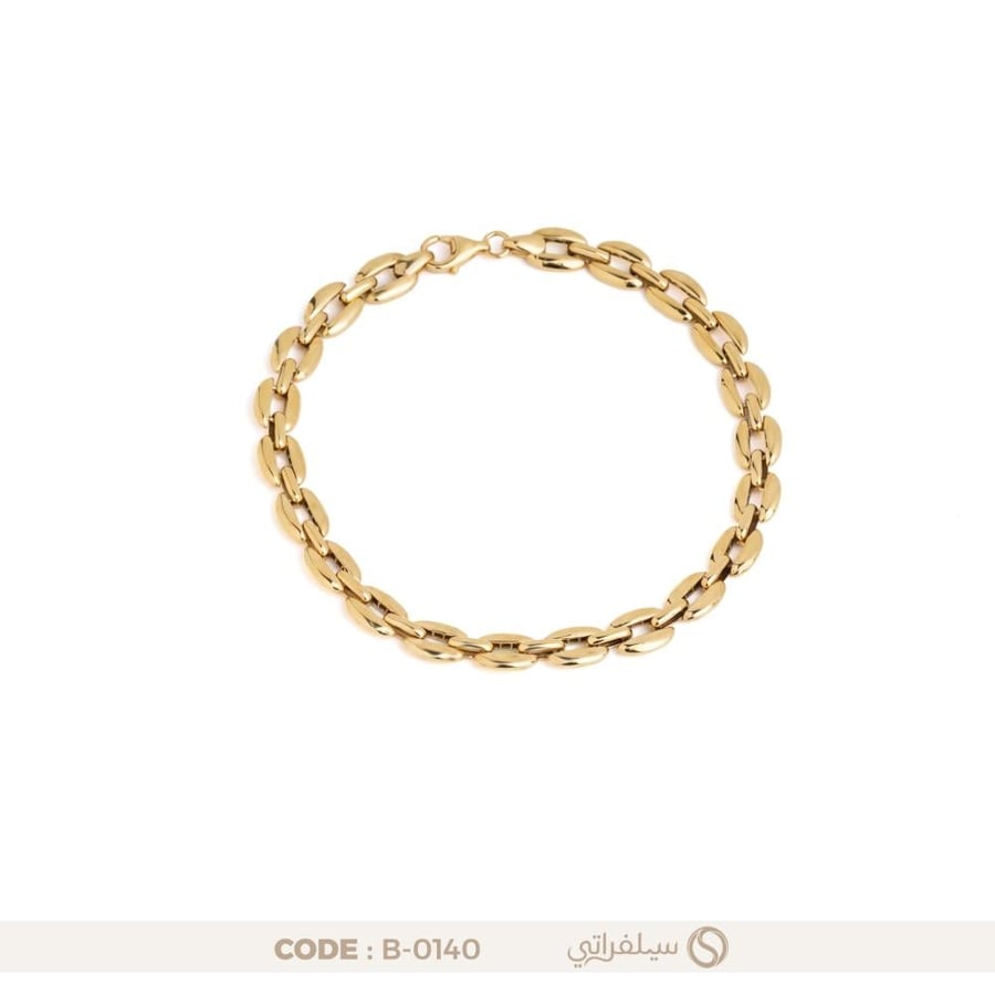 سوار حلقات فضة عيار 925 نسائي، مطلي بالروديوم والذهب (B-0140)