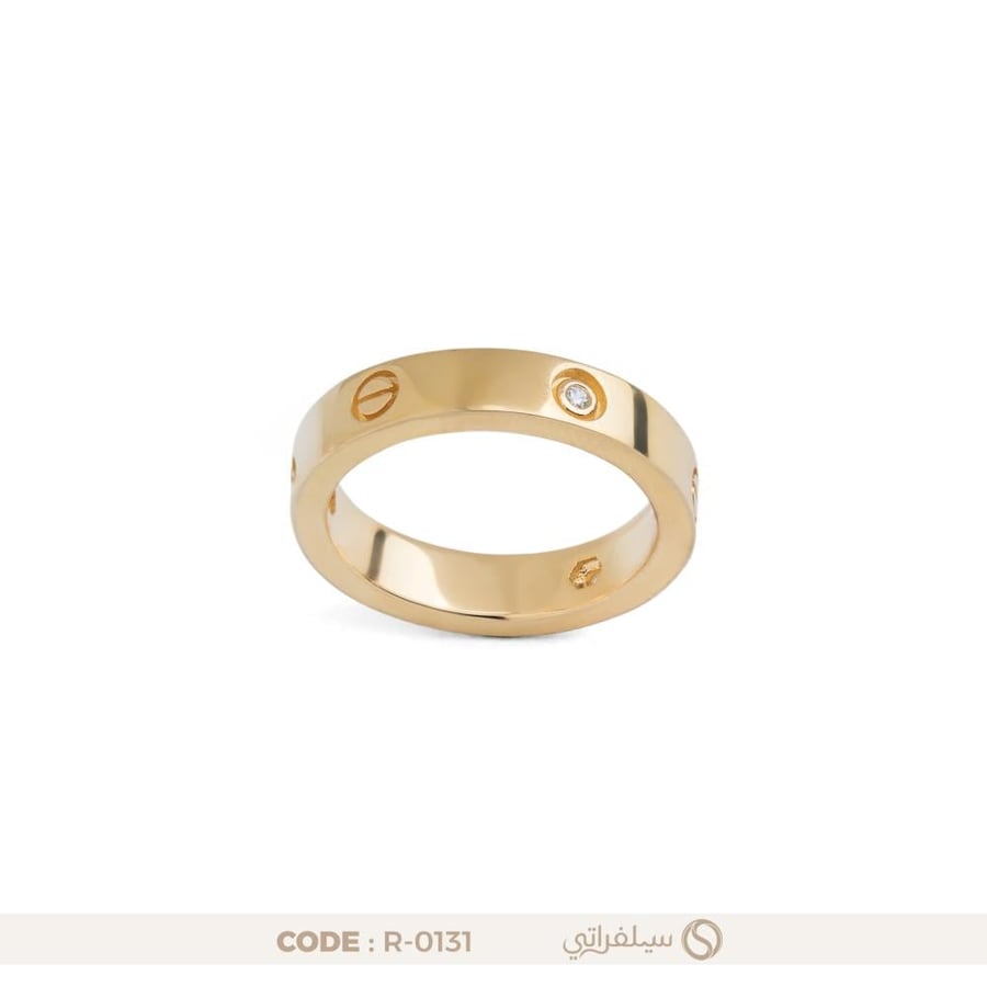 خاتم كارتييه فضة عيار 925 مطلي روديوم وماء الذهب (R-0131)