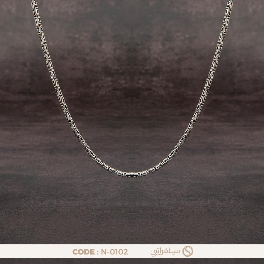 سلسلة بالي بيزنطية فضة عيار 925 مطلية روديوم (N-0102)