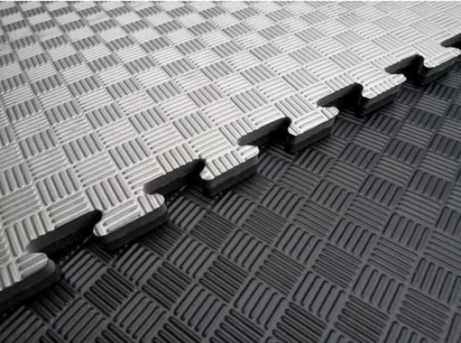 فرشة ارضيات تمارين الرياضية اسود ورمادي Gym floor mat black & gray