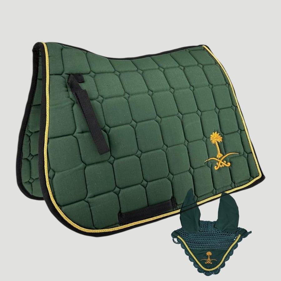 طقم لباد + وذانه مطرز سيفين ونخله