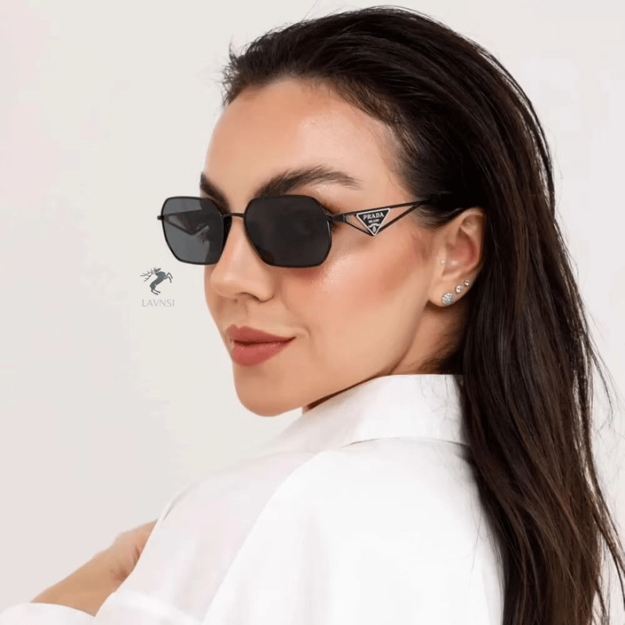 Prada glasses with black frame and black lenses