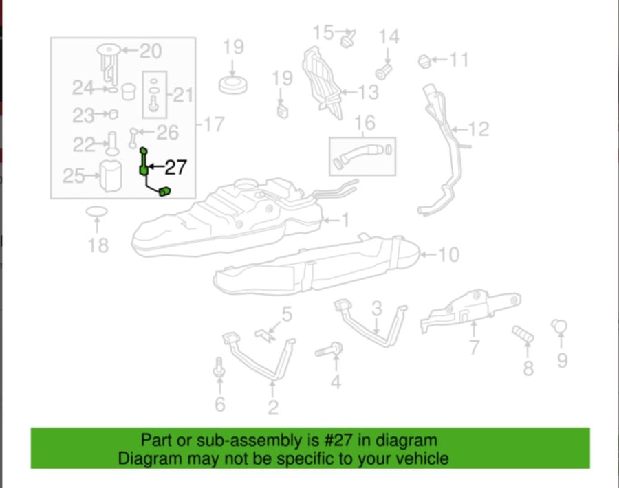Gasoline float for Lexus 570 sedan 6+8 cylinder 2008-2021