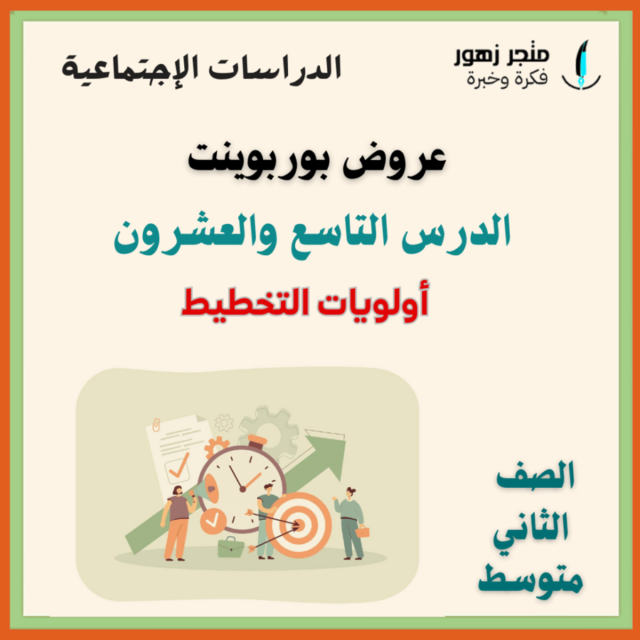 عرض بوربوينت -الدرس التاسع و العشرون-اولويات التخطيط -ثاني متوسط-الدراسات الإجتماعية