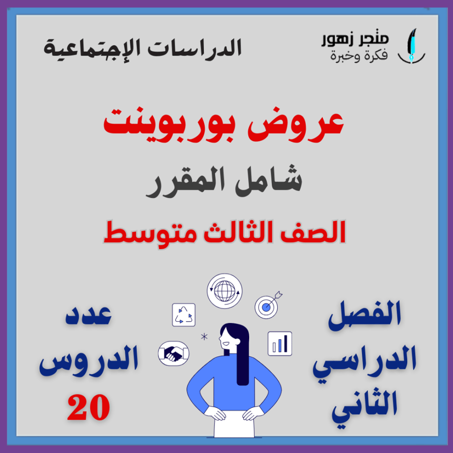 شامل المقرر -عروض بوربوينت -ثالث متوسط -الفصل الدراسي الثاني -الدراسات الإجتماعية