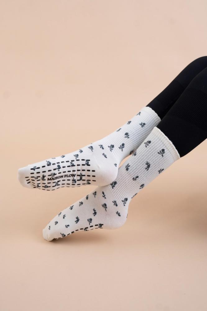 Ink Bloom Crew Grip Socks