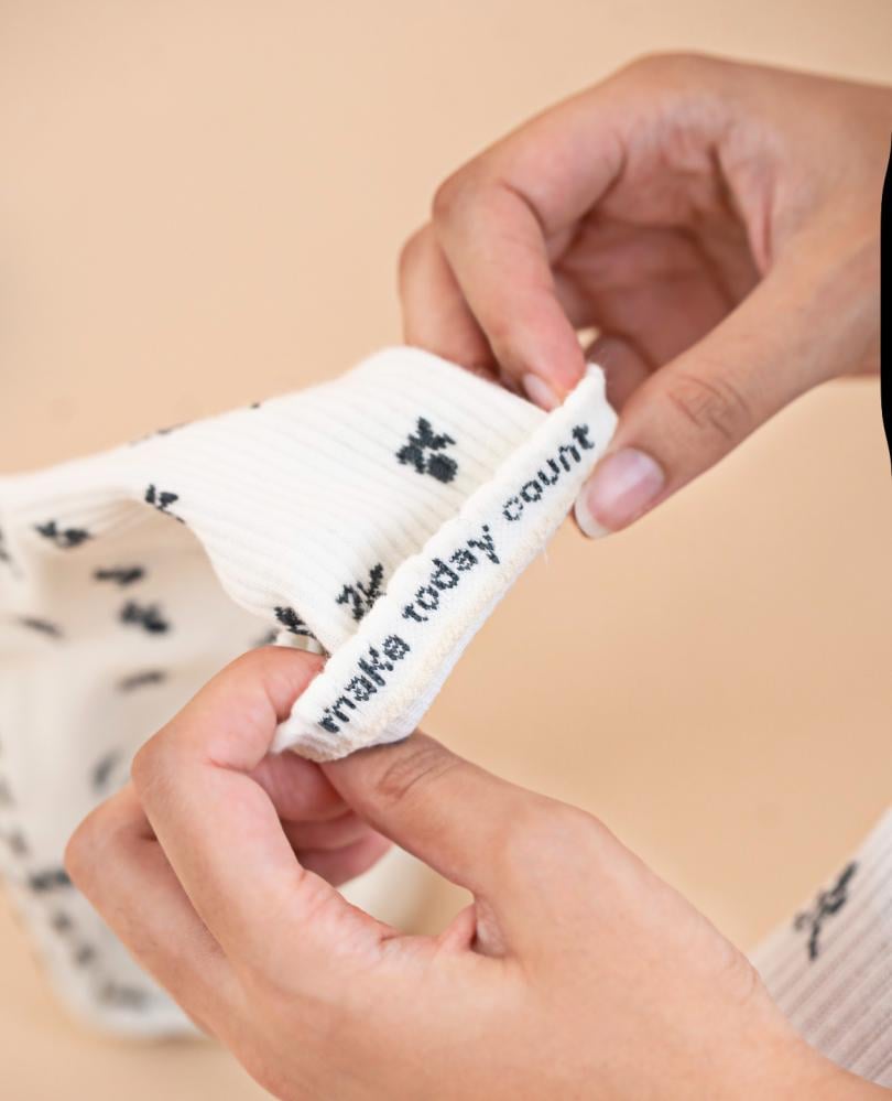 Ink Bloom Crew Grip Socks