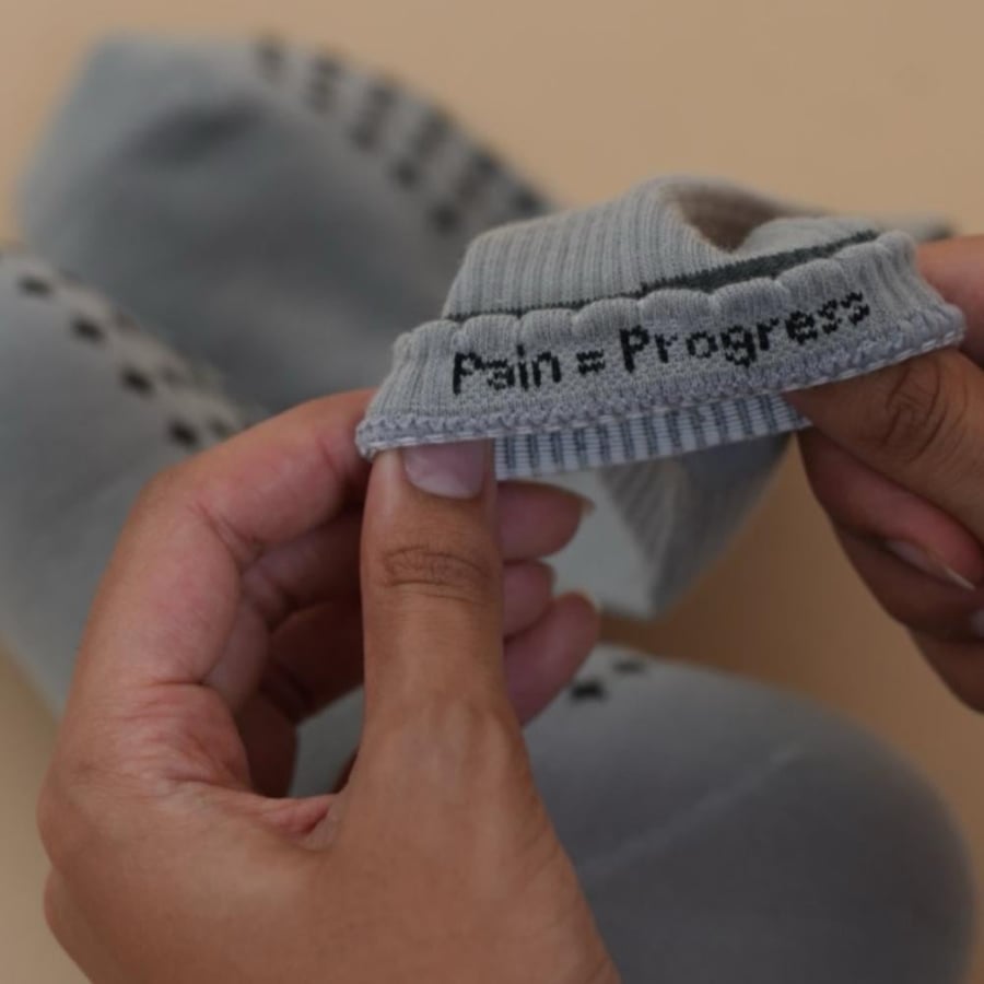 Essential Gray Crew Grip Socks