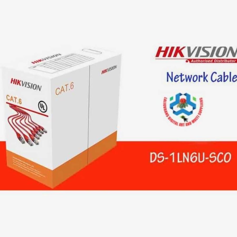كيبل شبكة HIKVISION CAT6 نحاس 305م برتقالي – DS-1LN6U-SC0