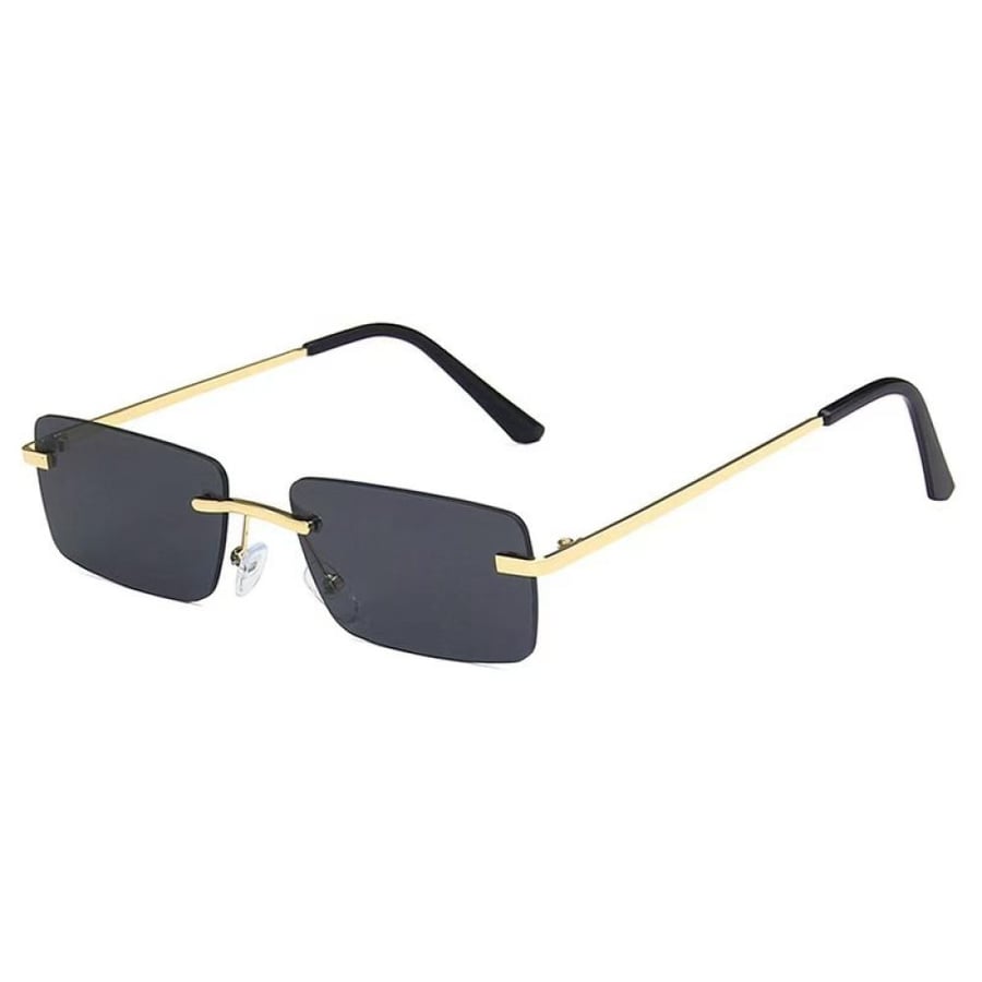 New sunglasses with a square metal frame for unisex, frameless, for outdoor beach parties