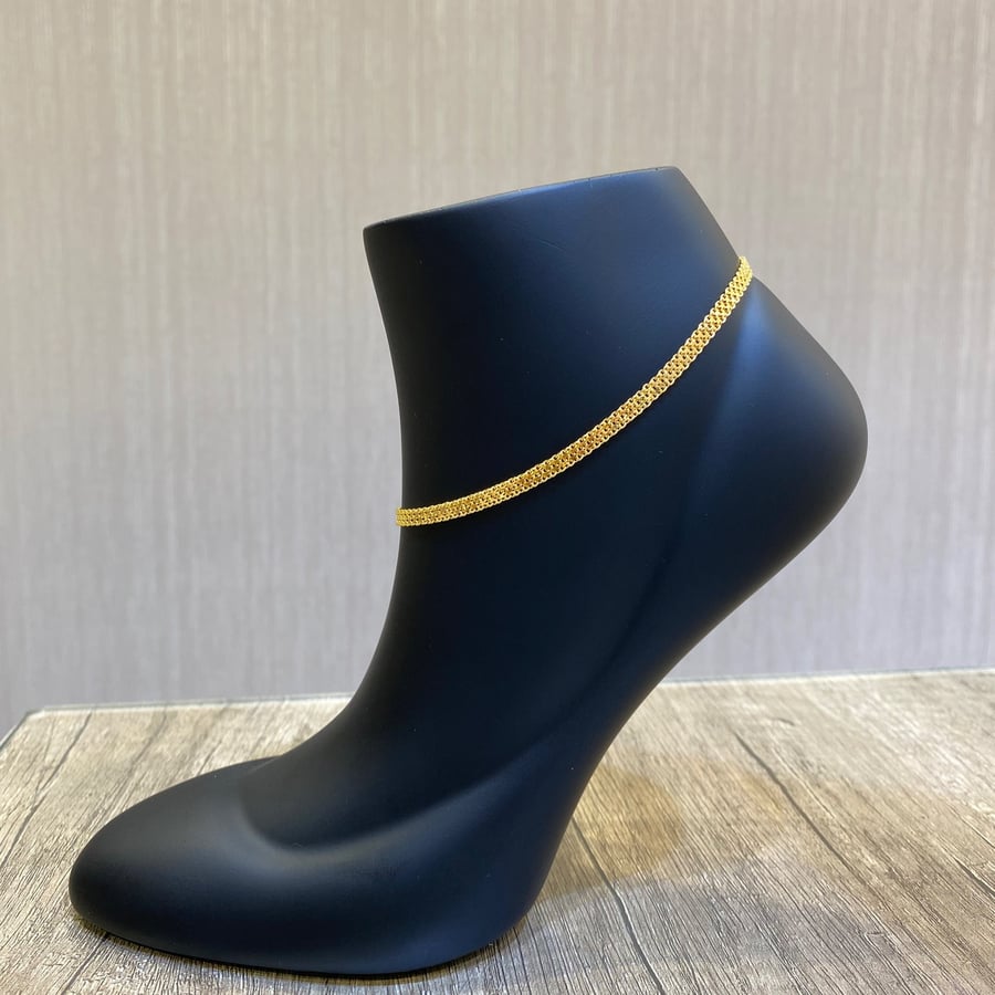 Pure 22-karat gold ankle bracelet