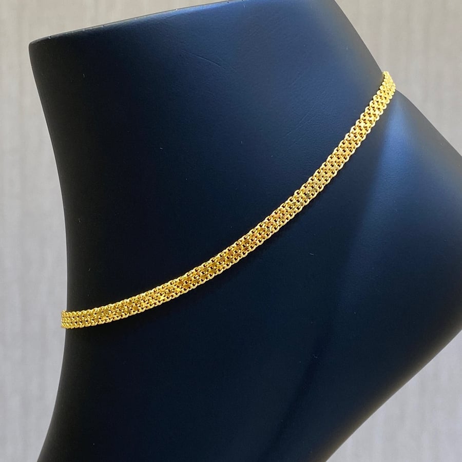 Pure 22-karat gold ankle bracelet