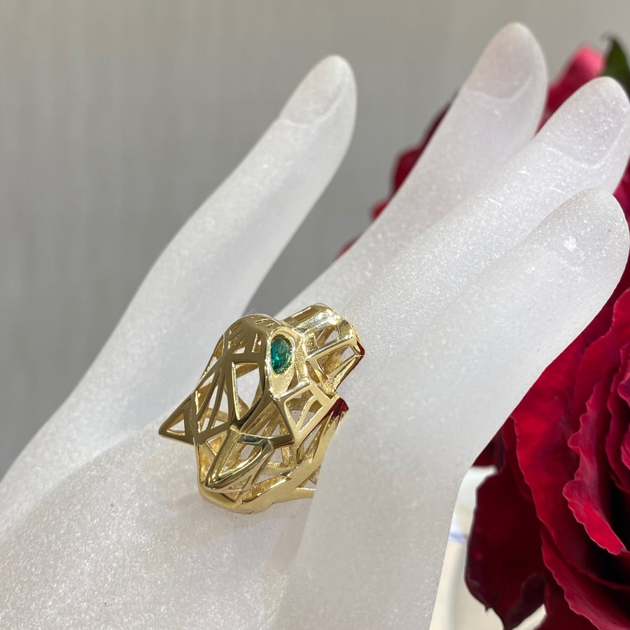 Tiger 18-karat gold ring