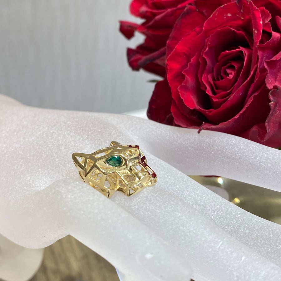 Tiger 18-karat gold ring