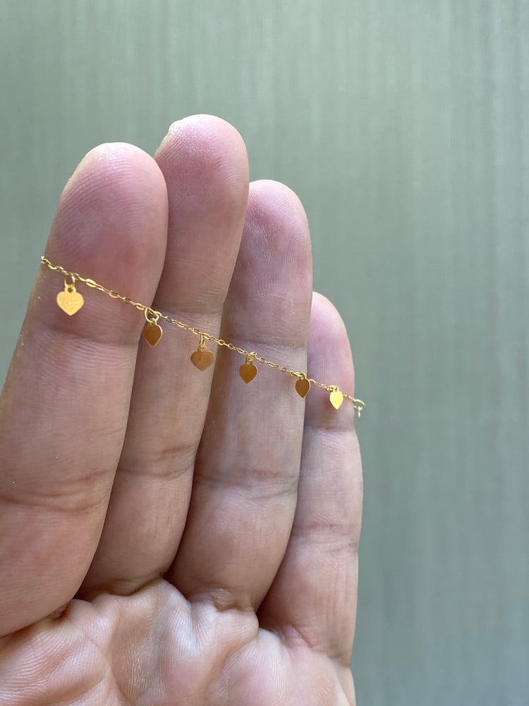 Gold bracelets, 21 karat, hearts