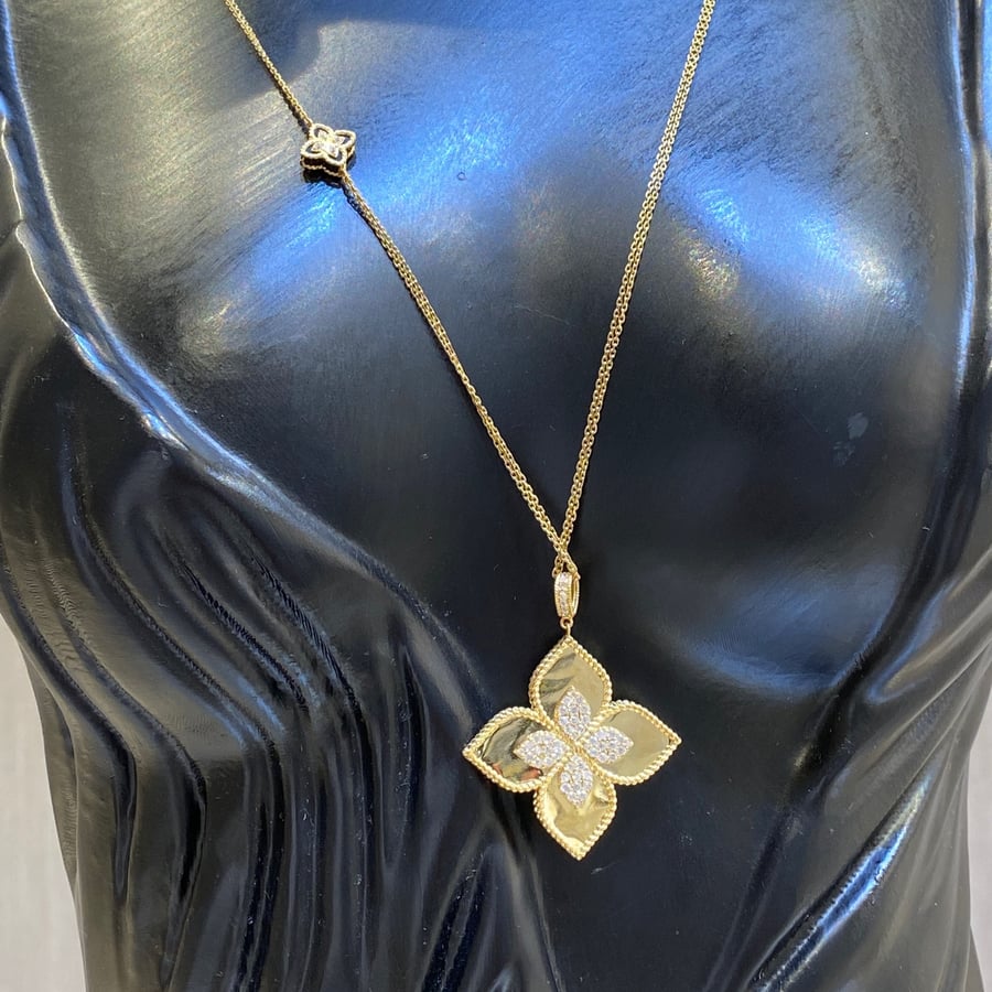 Long yellow gold necklace for boys 18