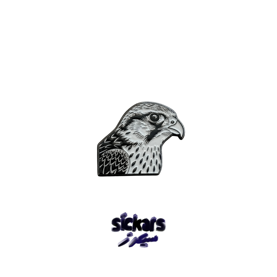 ستيكر معدني صقر رمادي | Metal Sticker Gray Falcon
