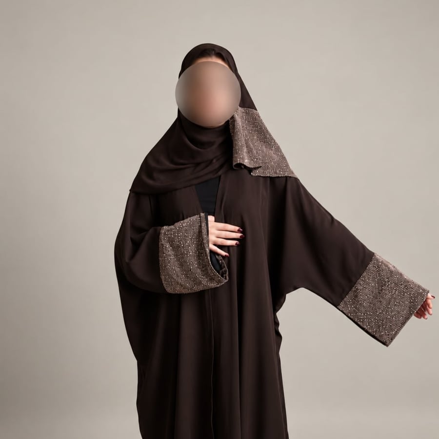 Deep umber abaya