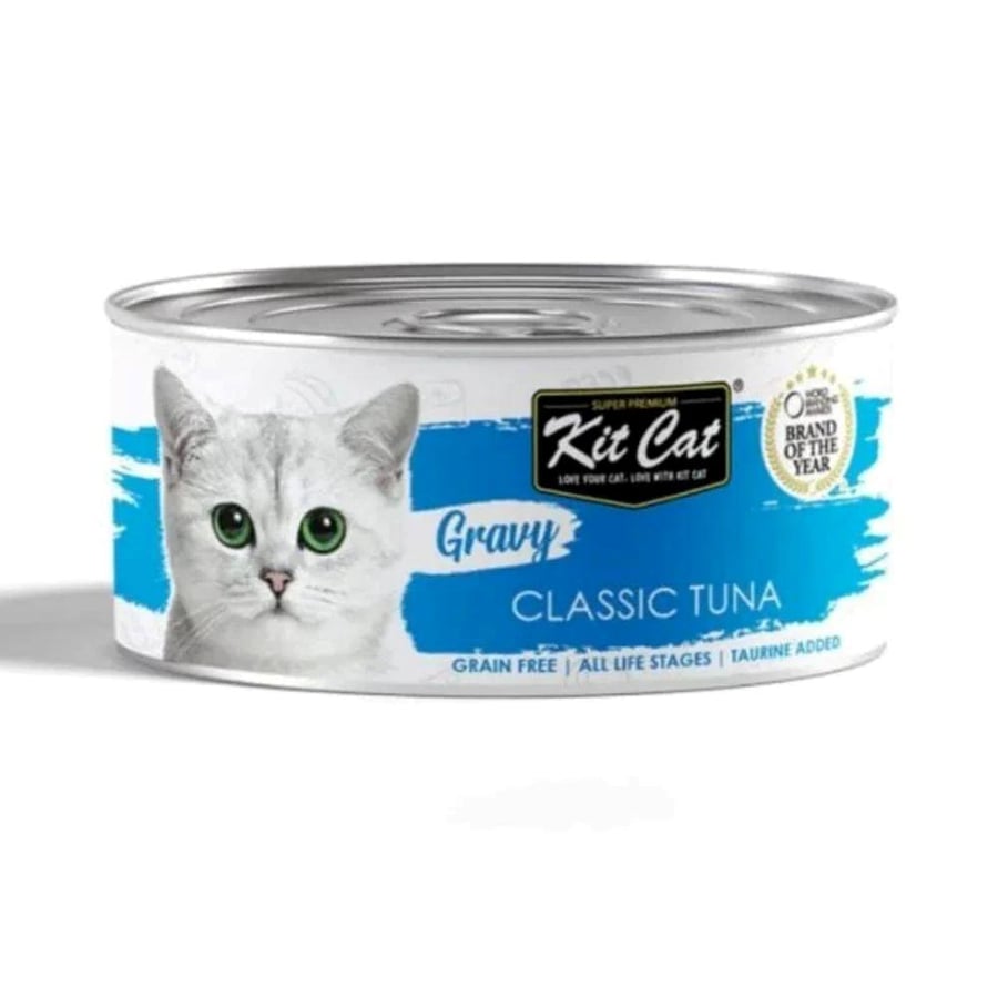 كت كات جرايفي طعام رطب للقطط البالغة بنكهة التونة الكلاسيكية بالمرق 70 جم | Kit Cat Gravy Classic Tuna Wet Cat Food 70g