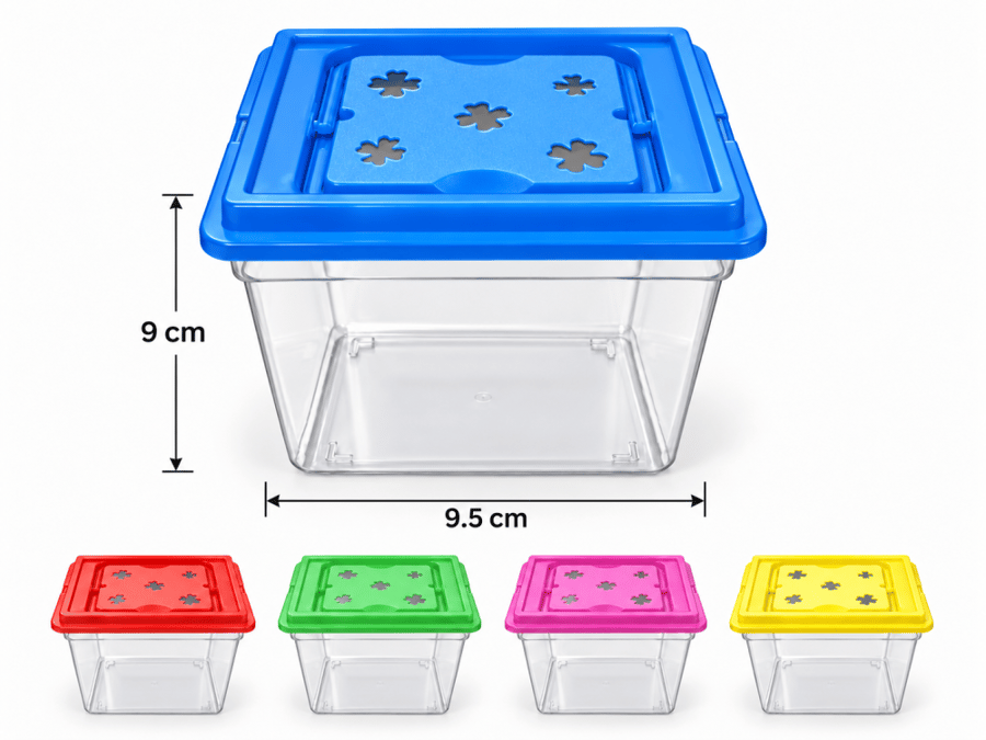 حاوية بلاستيكية شفافة صغيرة بغطاء تهوية | Small Transparent Plastic Container with Ventilated Lid