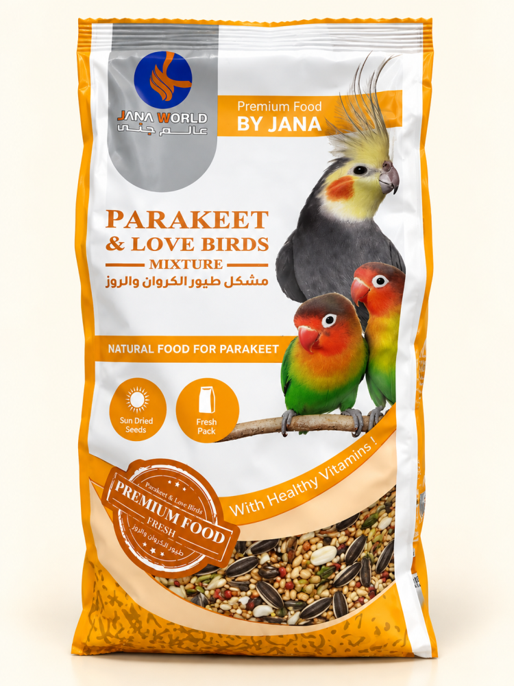 عالم جنى مشكل بذور طيور الكروان والروز | JANA WORLD Parakeet & Love Birds Mixture