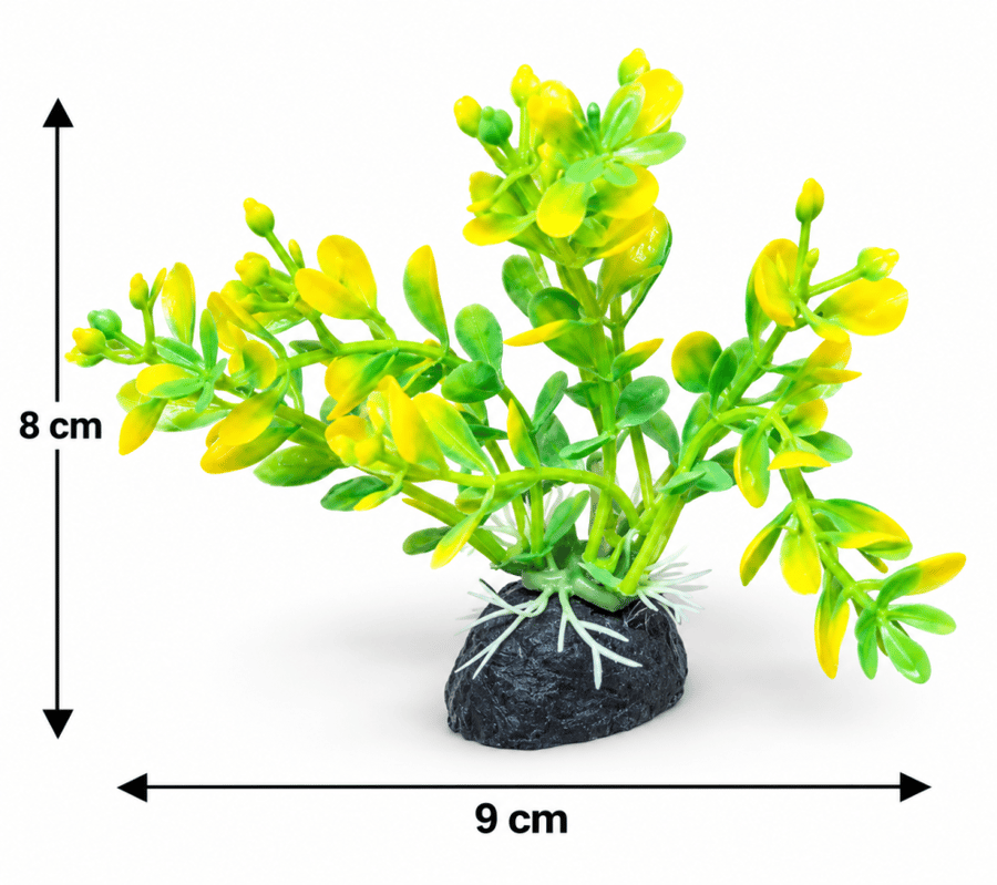 نبات صناعي أخضر وأصفر للزينة داخل أحواض الأسماك | Artificial Green & Yellow Aquarium Plant Decoration