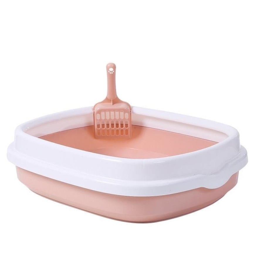 ليتر بوكس مفتوح للقطط مع مغرفة – متوفر بمقاسين وثلاثة ألوان | Open Cat Litter Box with Scoop – Available in Two Sizes & Three Colors