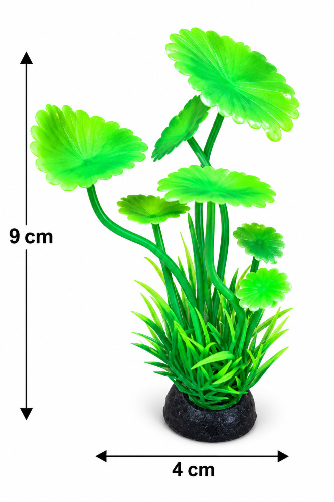 نبات صناعي أخضر بأوراق دائرية للزينة داخل أحواض الأسماك | Artificial Green Round Leaf Aquarium Plant Decoration