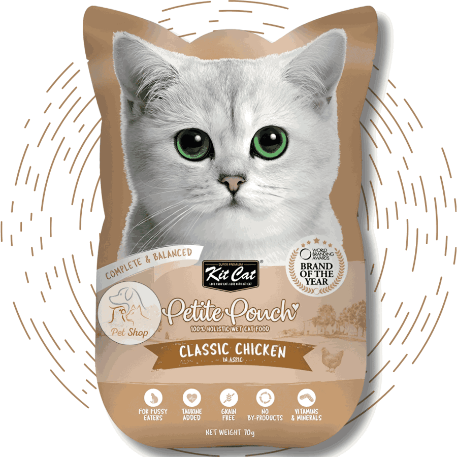 كت كات بتيت باوتش طعام رطب للقطط بالدجاج 70 جم | Kit Cat Petite Pouch Wet Cat Food Chicken 70g
