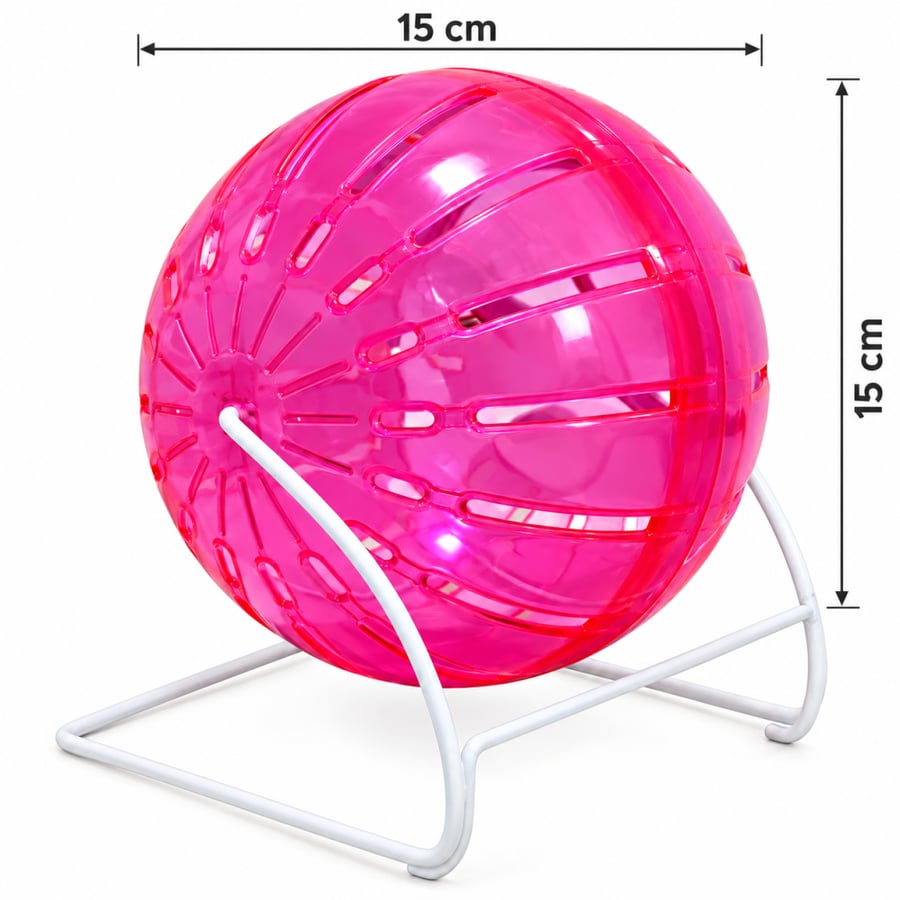 كرة جري وتمرين للهامستر مع حامل – وردي | Hamster Exercise Ball with Stand – Pink