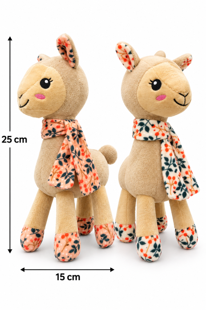 زولوكس لعبة لاما قطيفة للكلاب مع وشاح مزخرف | ZOLUX Plush Llama Dog Toy with Floral Scarf