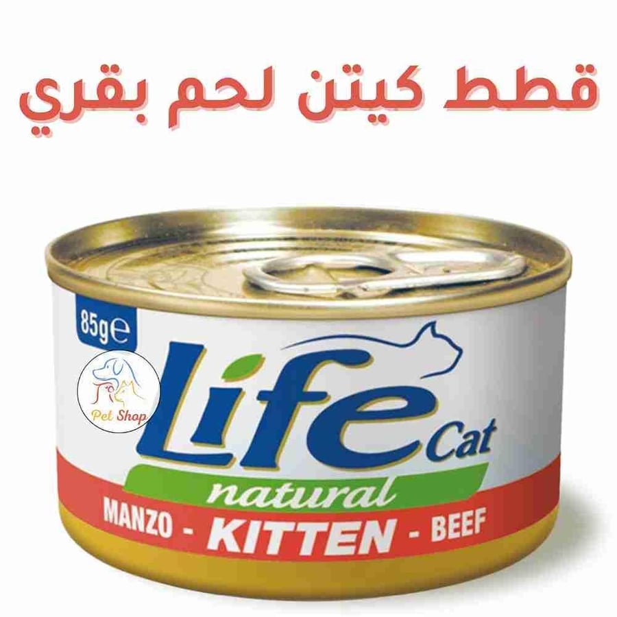 لايف كات طعام رطب للقطط الصغيرة (كيتن) باللحم البقري 85 جم | Life Cat Kitten Wet Cat Food Beef 85g