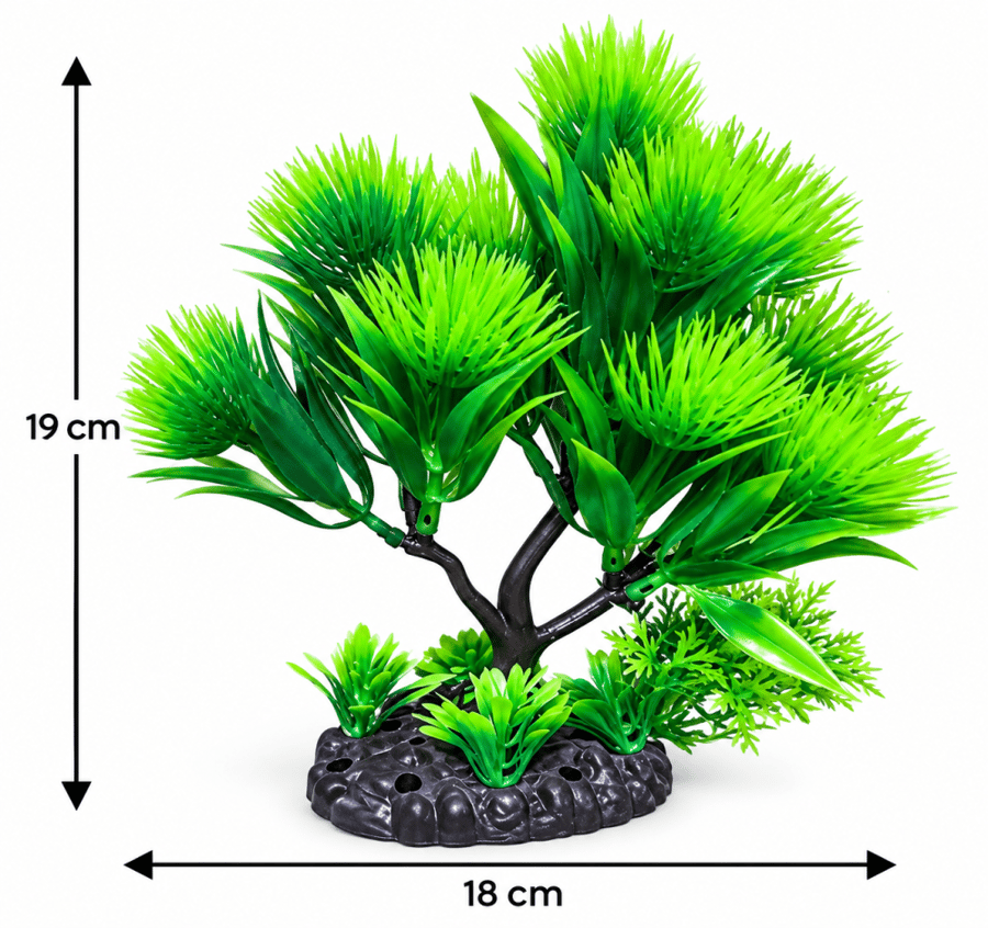 شجرة صناعية خضراء للزينة داخل أحواض الأسماك | Artificial Green Tree Aquarium Decoration