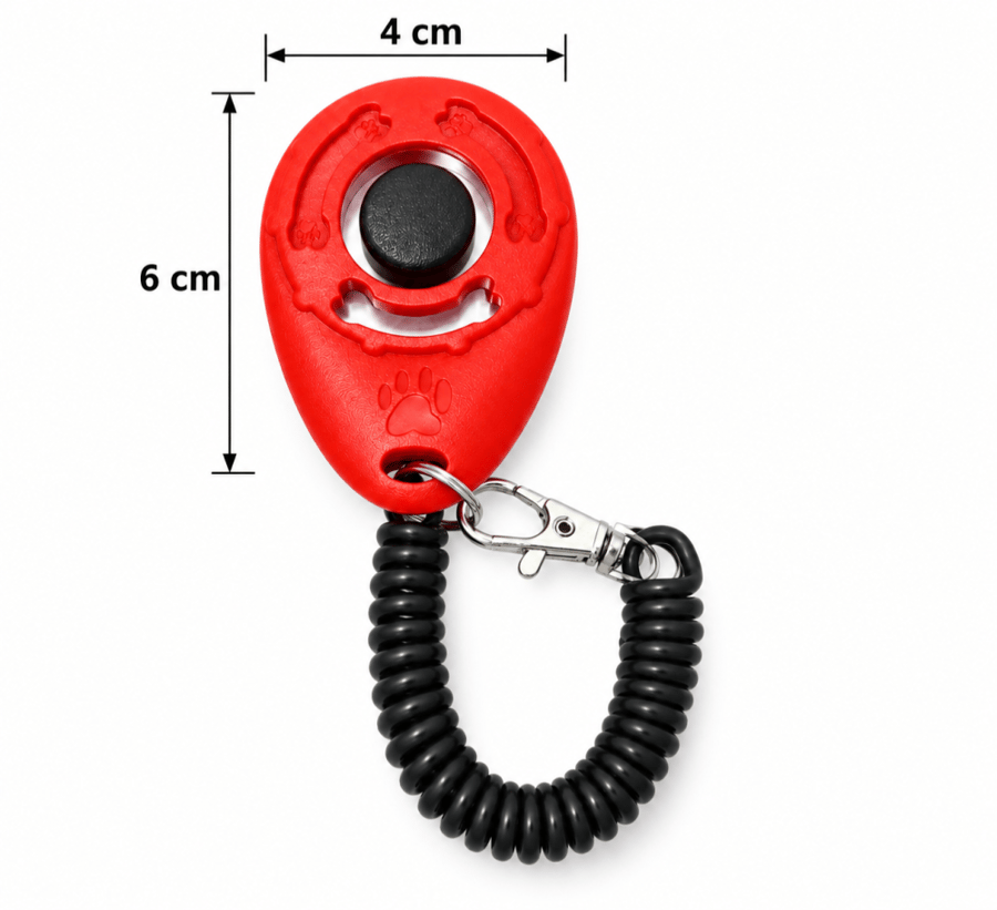 كليكر تدريب الكلاب مع سوار حلزوني – متوفر بعدة ألوان | Dog Training Clicker with Wrist Coil – Available in Multiple Colors