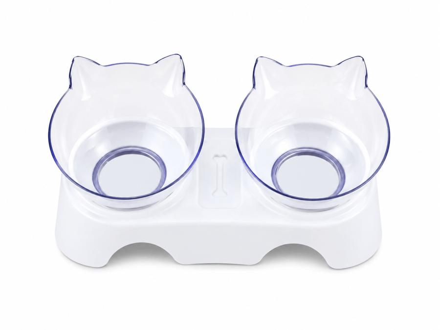 طقم أوعية طعام وماء مزدوج مرتفع للقطط بتصميم وجه قطة – عدة أشكال | Elevated Double Food & Water Bowl Set for Cats – Cat Face Design, Assorted Styles | Elevated Double Cat Food & Water Bowls – Cat Face Design
