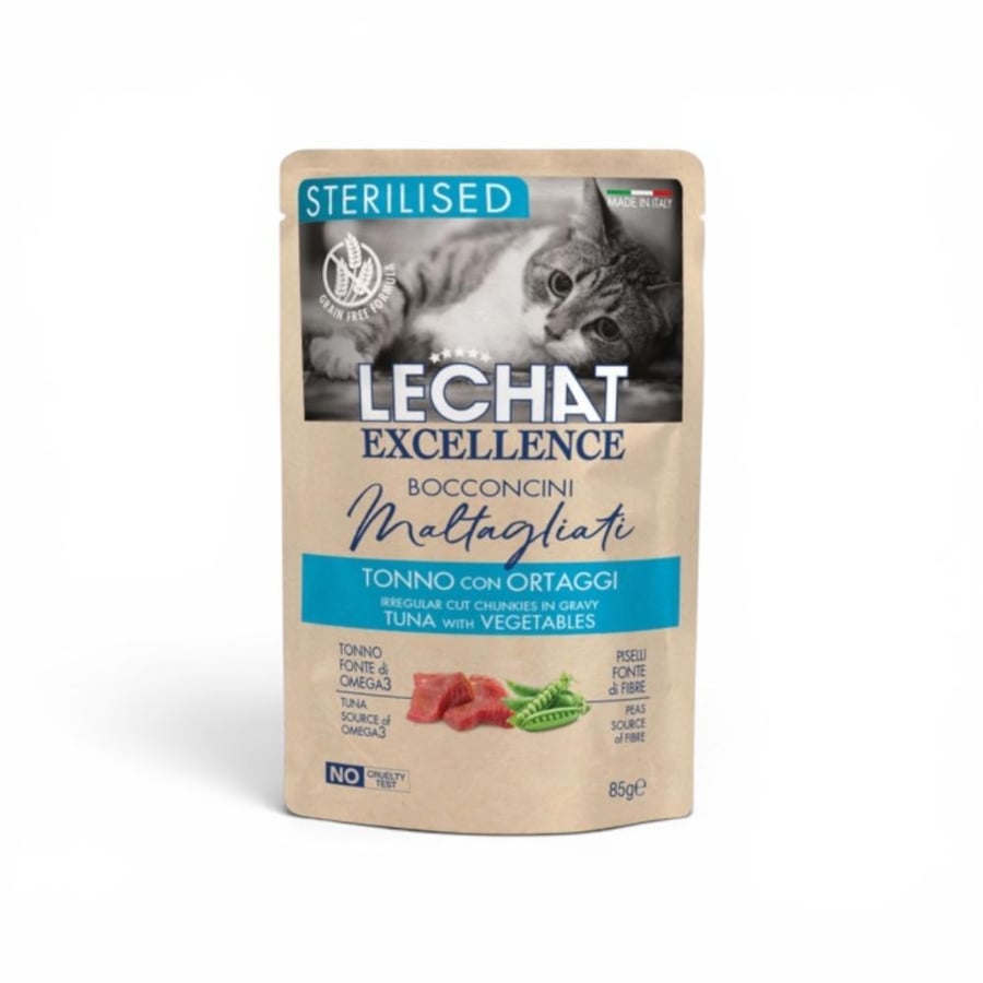 لي شات طعام رطب للقطط المعقمة بالسلمون والخضروات 85 جم | Le Chat Sterilised Wet Cat Food Salmon with Vegetables 85g