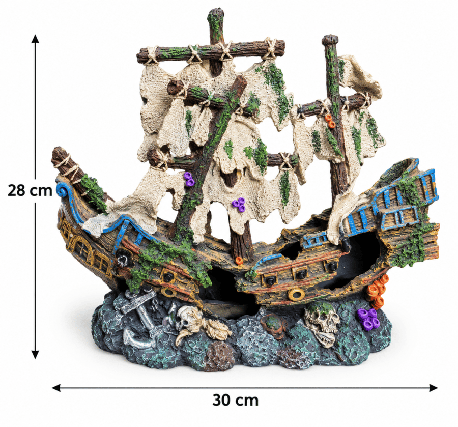مجسم سفينة قراصنة غارقة للزينة داخل أحواض الأسماك | Sunken Pirate Ship Aquarium Decoration