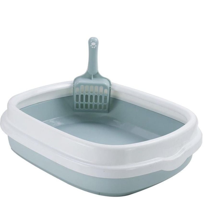 ليتر بوكس مفتوح للقطط مع مغرفة – متوفر بمقاسين وثلاثة ألوان | Open Cat Litter Box with Scoop – Available in Two Sizes & Three Colors