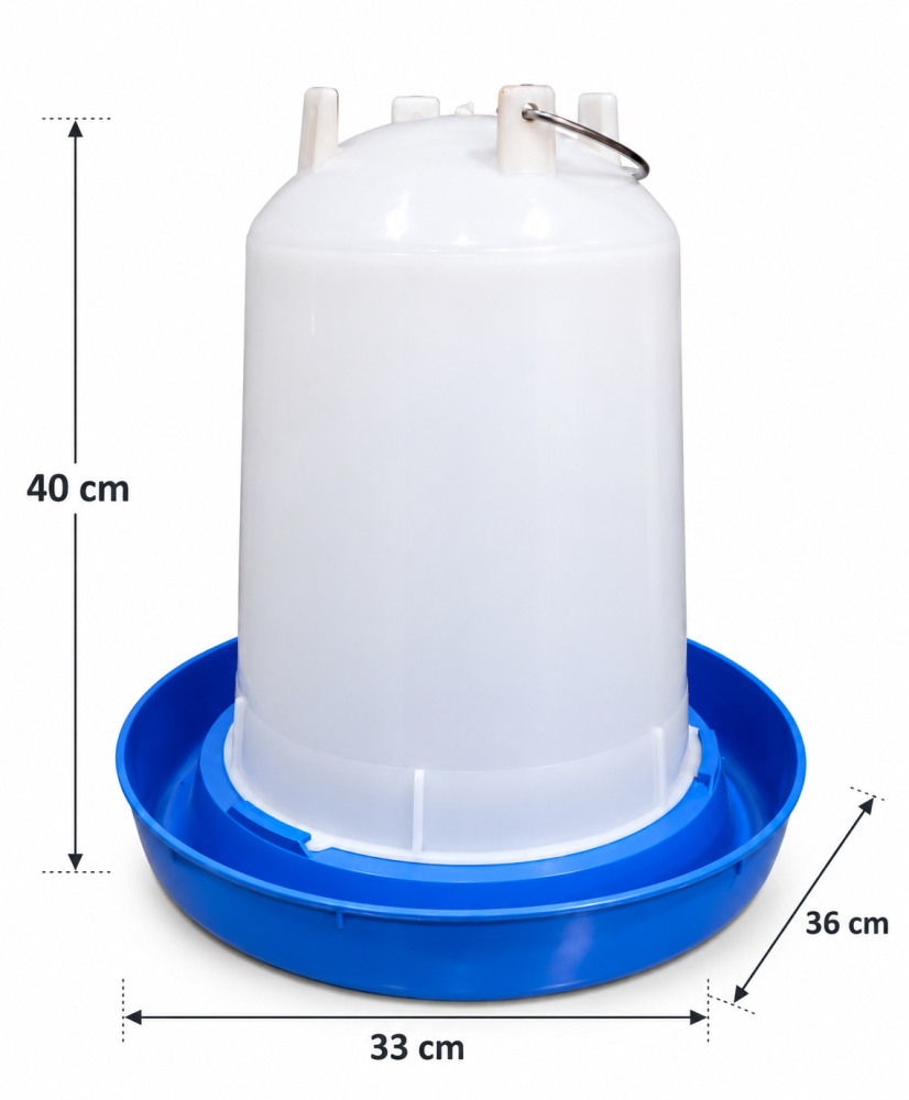 سقاية ماء أوتوماتيكية للطيور والدواجن بخزان كبير وقاعدة دائرية | Automatic Poultry & Bird Water Dispenser with Large Tank