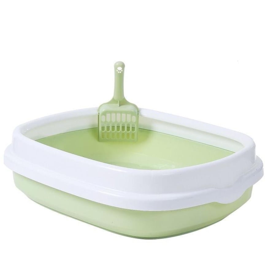 ليتر بوكس مفتوح للقطط مع مغرفة – متوفر بمقاسين وثلاثة ألوان | Open Cat Litter Box with Scoop – Available in Two Sizes & Three Colors
