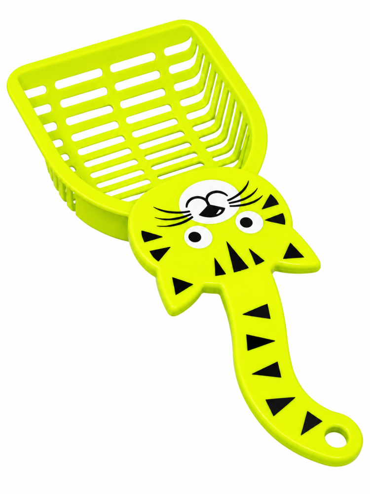 مغرفة تنظيف رمل القطط البلاستيكية بتصميم القطة | Cat-Shaped Plastic Litter Scoop