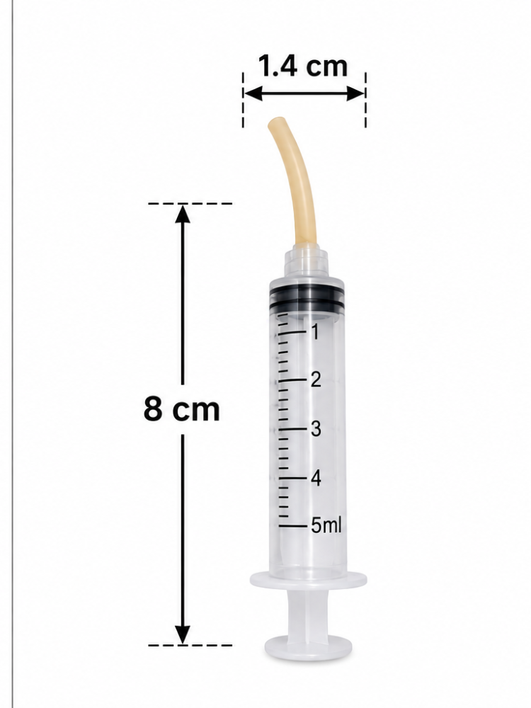 سرنجة إطعام وسقاية للطيور والحيوانات الأليفة بأنبوب مرن – متوفرة بعدة أحجام | Pet & Bird Feeding Syringe with Flexible Tube
