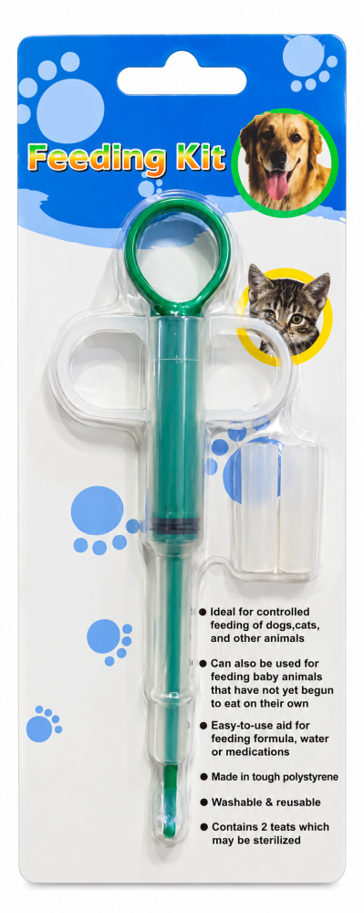 طقم سرنجة إطعام للقطط والكلاب والحيوانات الصغيرة مع حلمات رضاعة | Pet Feeding Syringe Kit with Nursing Teats for Cats & Dogs