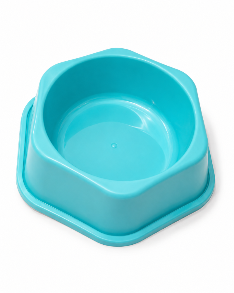 وعاء طعام وماء للقطط والكلاب بتصميم سداسي – عدة ألوان | Hexagonal Food & Water Bowl for Cats & Dogs – Assorted Colors