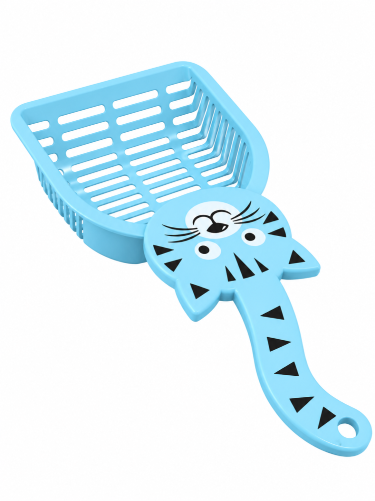 مغرفة تنظيف رمل القطط البلاستيكية بتصميم القطة | Cat-Shaped Plastic Litter Scoop
