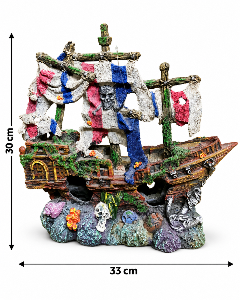 مجسم سفينة قراصنة غارقة للزينة داخل أحواض الأسماك | Sunken Pirate Ship Aquarium Decoration