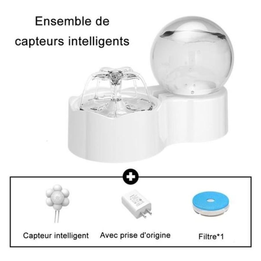 نافورة مياه ذكية للقطط والكلاب الصغيرة مع حساس حركة ونظام تنقية سعة 2.5 لتر | 2.5L Smart Sensor Pet Water Fountain for Cats & Small Dogs